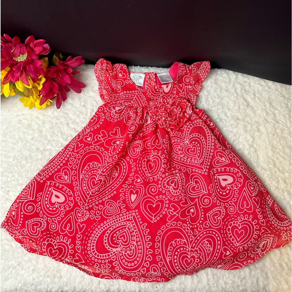 Beautiful Toys’R’Us Koala Baby Red Heart ♥️ Baby Gil’s Sleeveless Dress